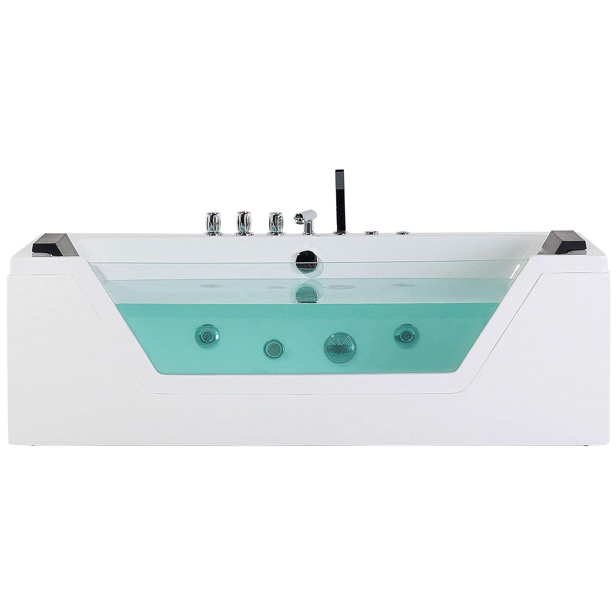 Bañera de hidromasaje blanco plata con LED de acrílico sanitario y vidrio individual 150 x 71 cm Samana