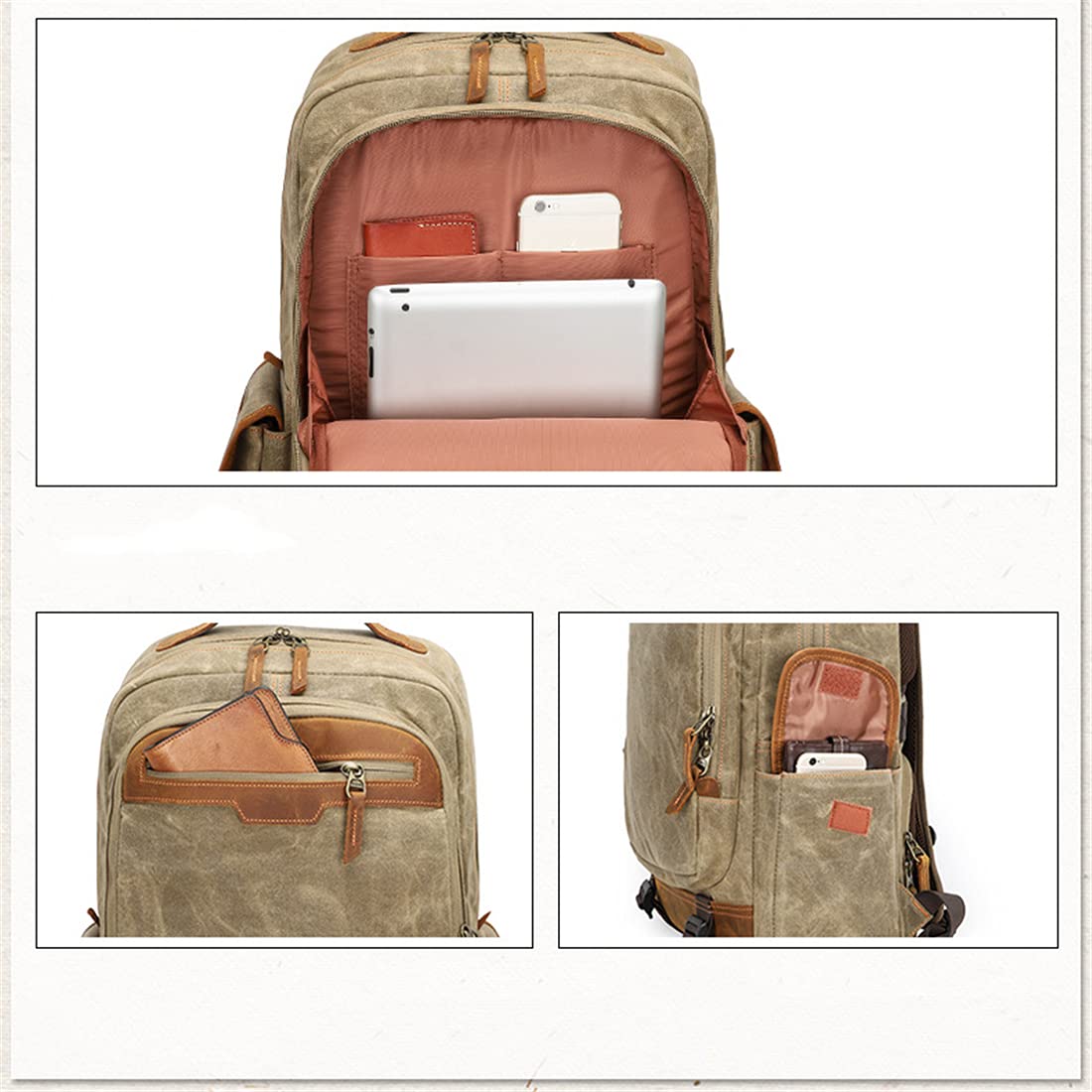 Plecak na kamerę, Canvas Camera Case, Z Uczewnikiem Tripodoodporna Worka do kamery Kompatybilny dla fotografa,Army green