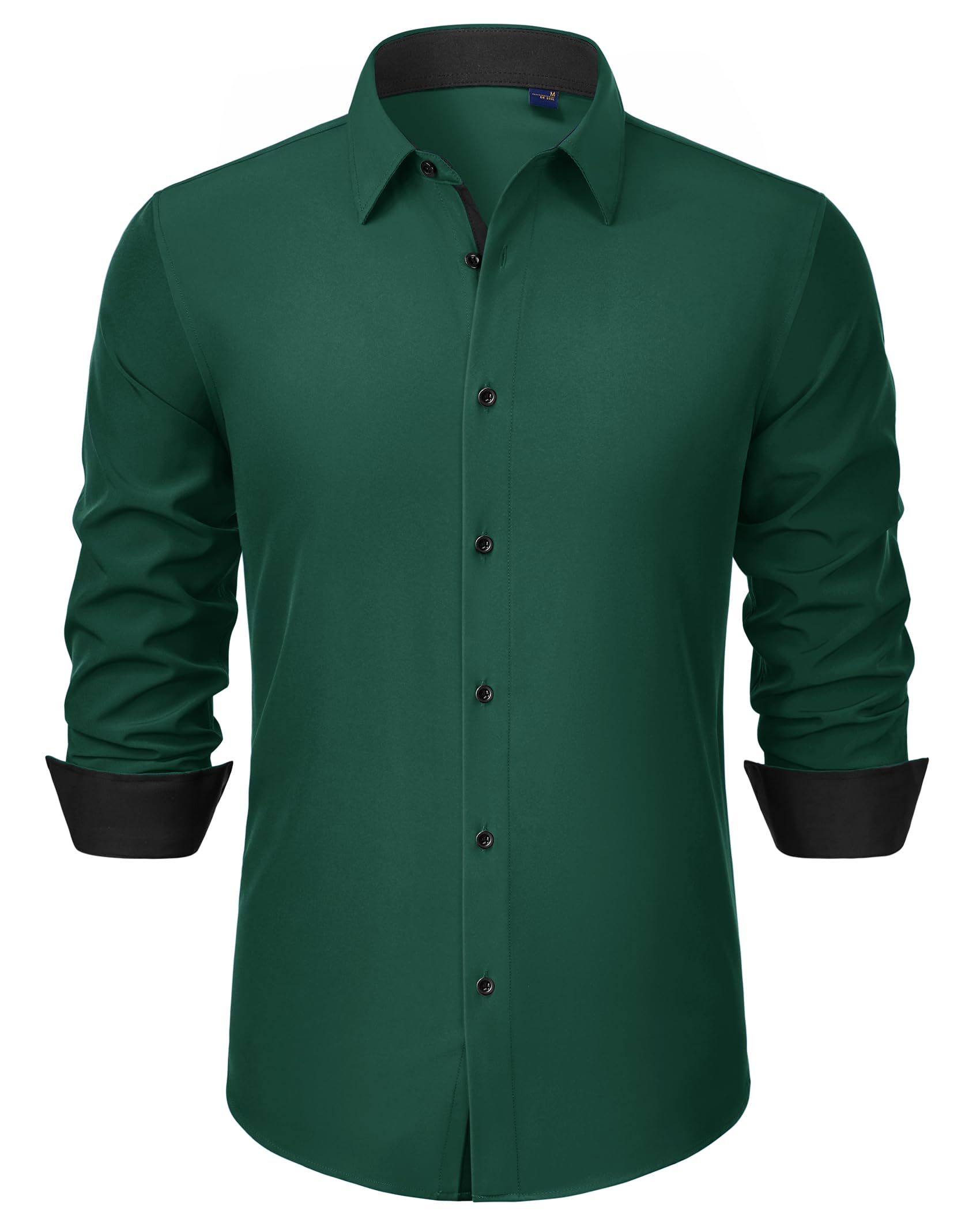 J.VER Hemd Herren Langarm Business Casual Hemden Knitterfreies Stretchhemd Regular Fit Freizeithemd Bügelfrei Unifarben Anzughemd Alltag Oberhemden