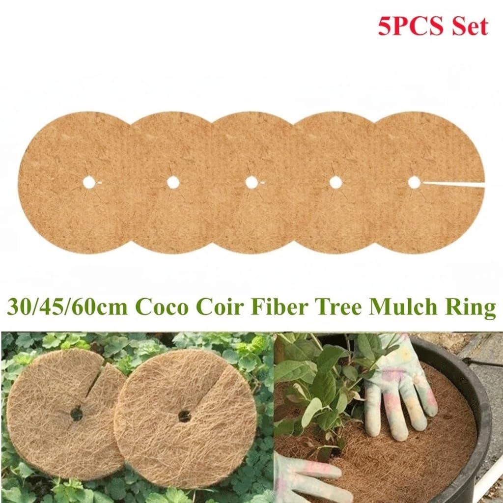 Anillos Protectores Protector de Anillo mantillo Fibra Coco Natural for macetas, 5 Unidades, for el hogar, jardín y Accesorios película(Diameter 60CM)