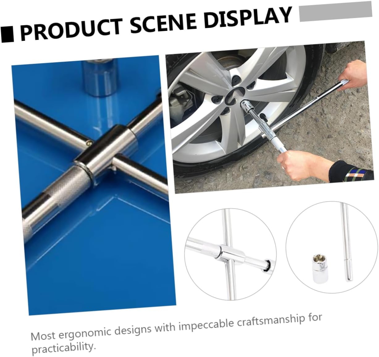 Extended Lug Wrench Tire Wrench Set Sae Car Cross Spanner Tire Remover Tool Emergency