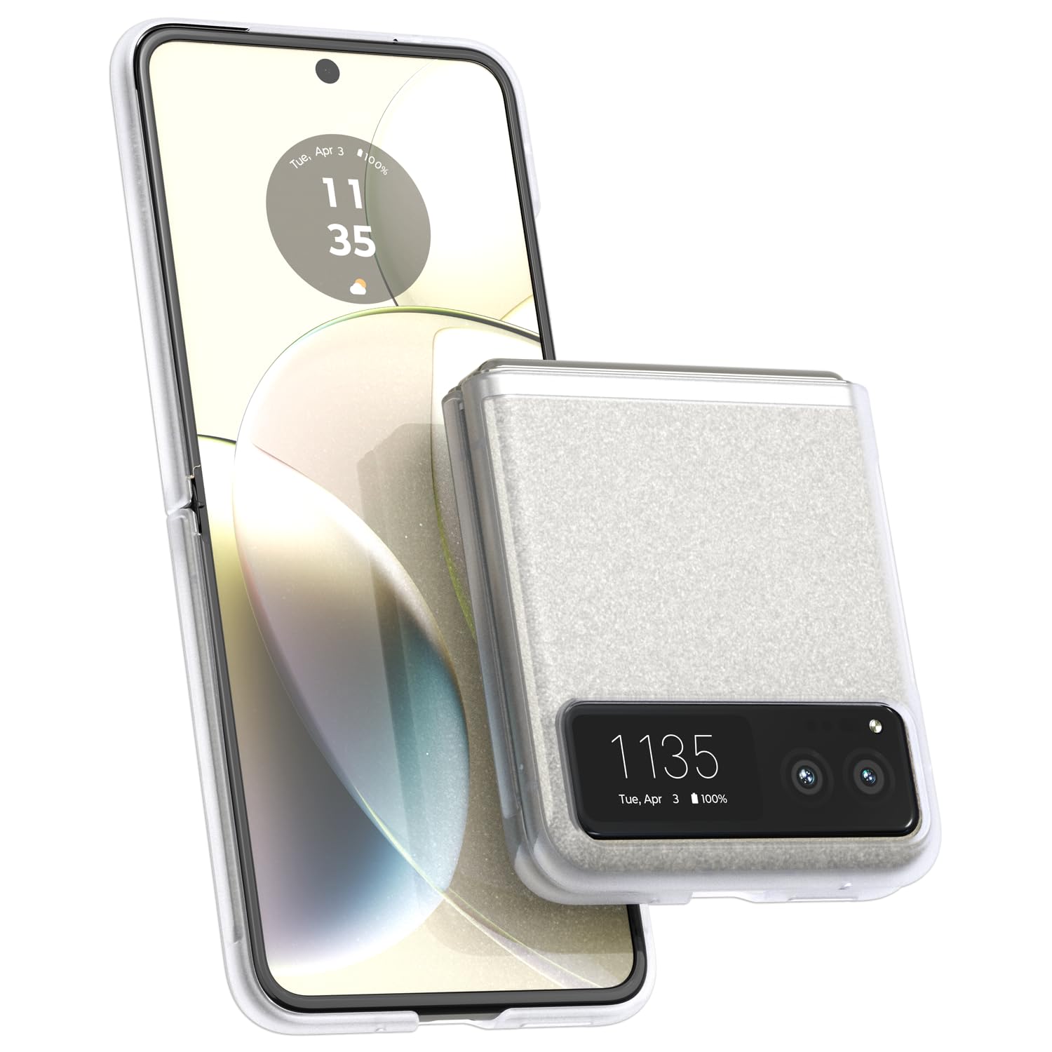 Motorola Razr 2023 / Razr 40 Frosted Case- Slim, Lightweight, Precision Fit Protection, Hingeless Shell - Veiled Crystal