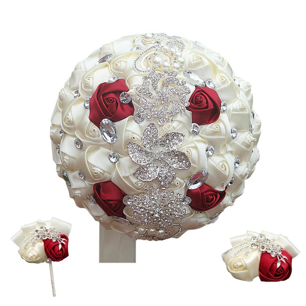 Bouquet mariée et marié en fleurs faites main pour un bal de promo ou un mariage bohème