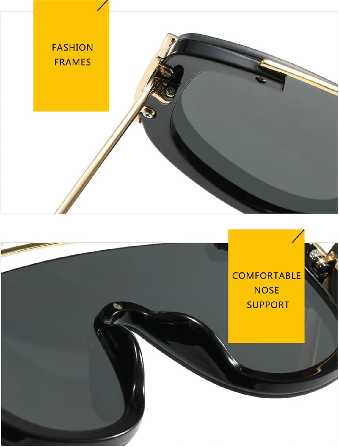 willochra Popular Oversized Pilot Sunglasses Women Men Luxury Big Frame Mask Glasses Goggle Flat Top Rivet Sunglasses F28 ​ - Image 5