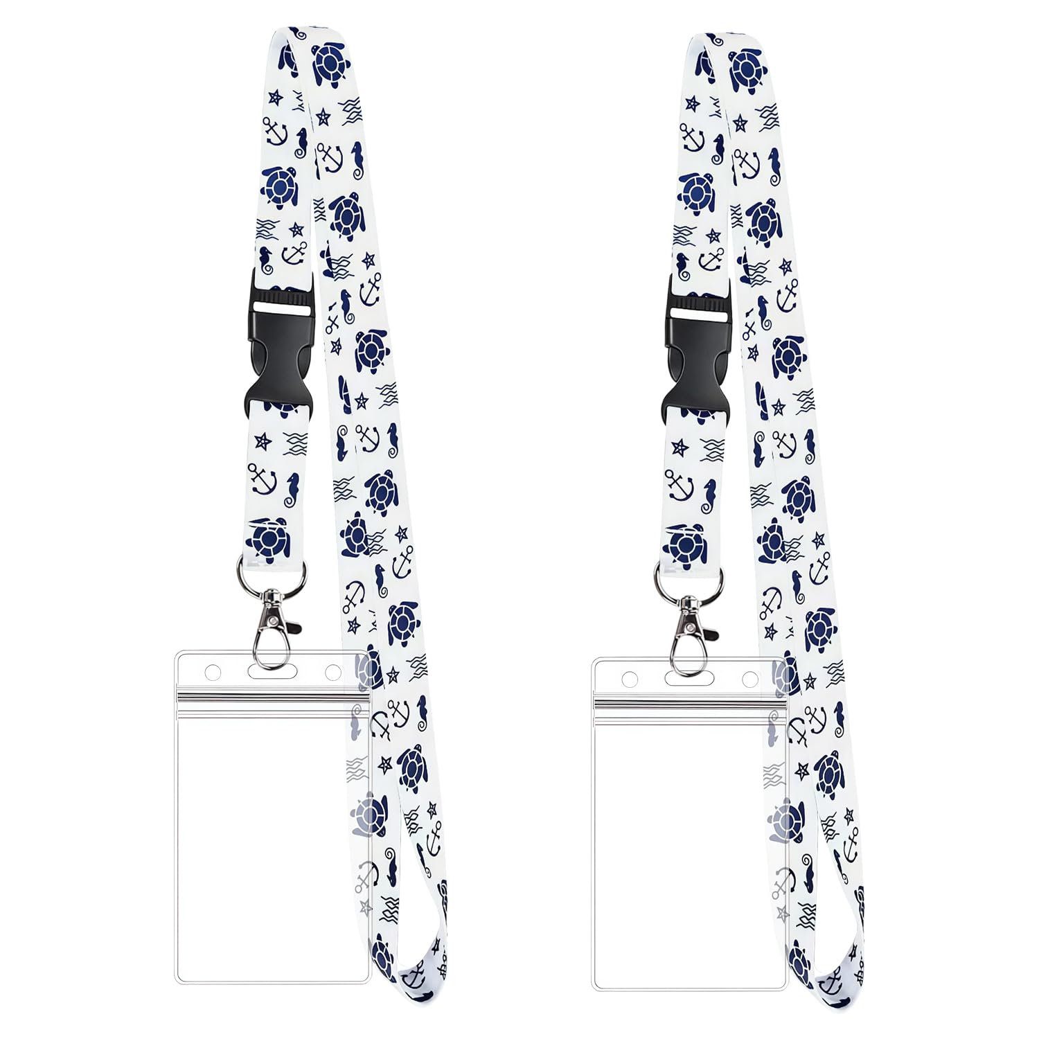 2 Pack Waterproof Clear ID Badge Holders with Detachable Neck Straps, Portable Card Pouches for Cruise Ship Key Cards, Office & School Use (White) — image 1