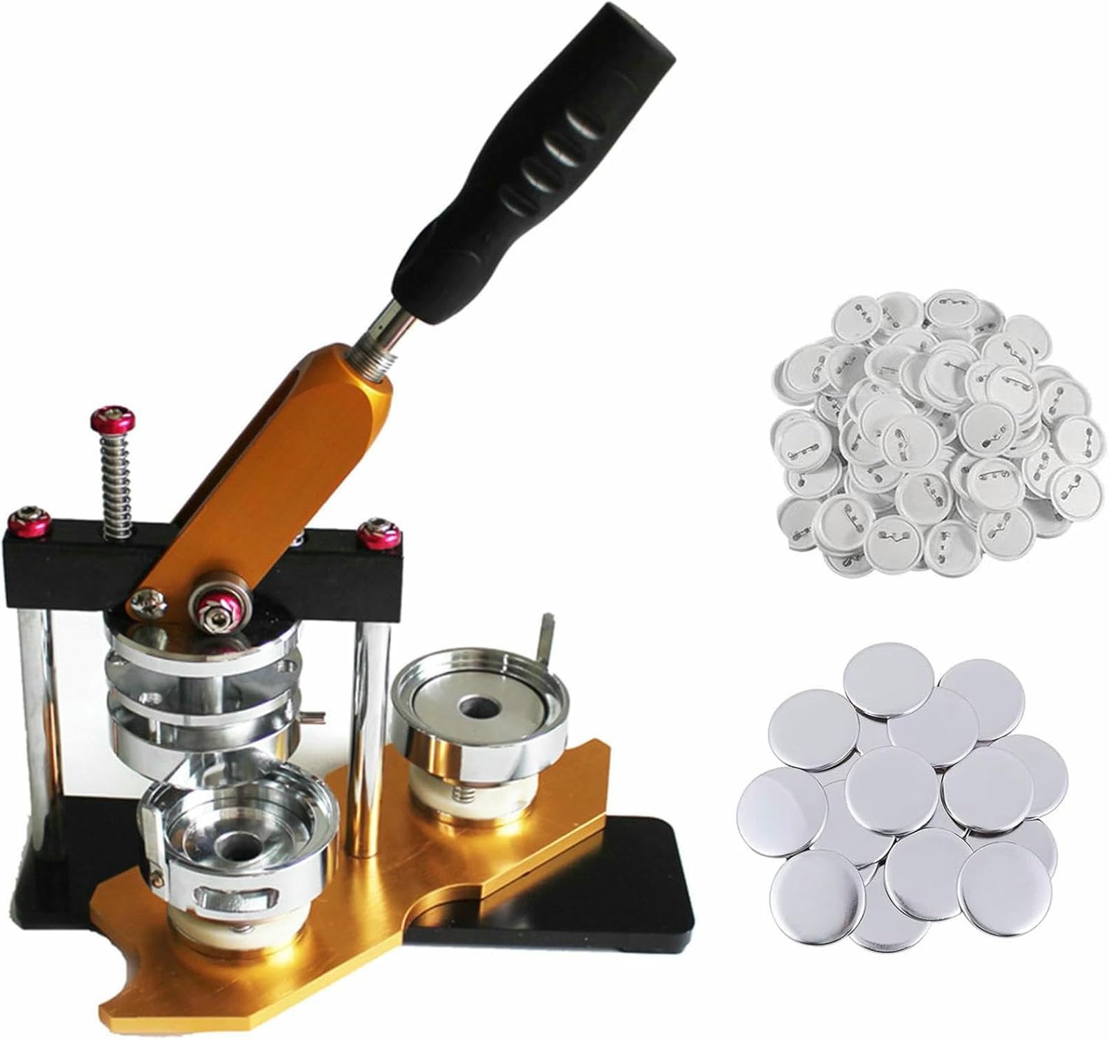ZXGRfdefa Badge maker, DIY Custom Metal Badge Press Kit with Button Making Supplies(58mm)