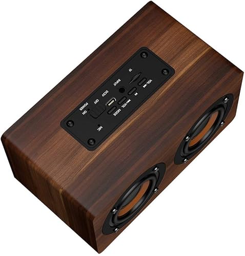 Radio reloj, reloj despertador, altavoz Bluetooth de madera, subwoofer, radio FM, reloj de música de alta fidelidad, alarma de madera, retro,