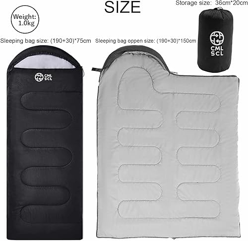 Miniatura 2 de CML SCL - Sacos de dormir de invierno de 20 grados para adultos que acampan - Rango de temperatura (5F-32F) portátil impermeable - Saco de dormir de