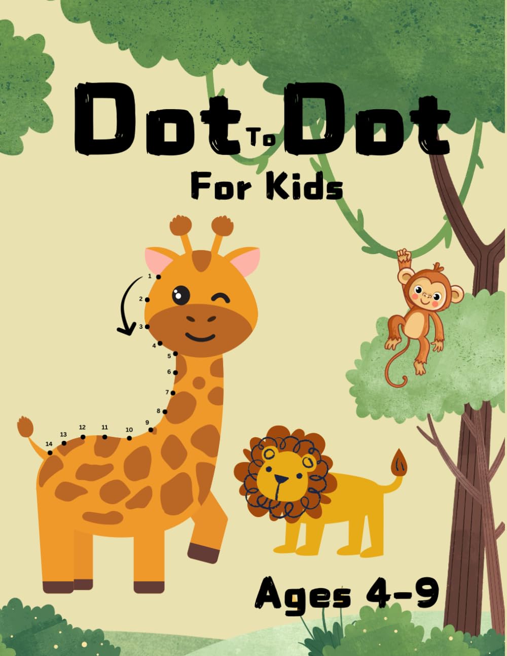 Dot to Dot for Kids: Safari Animals: A Connect the Dots Puzzle Book for Kids Ages 4-9 | Perfect for Learning & Coloring
