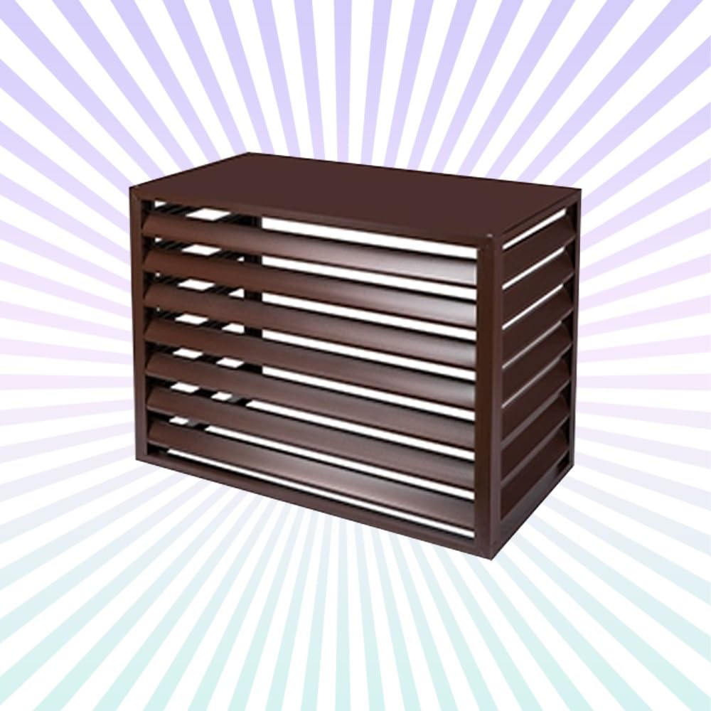 QYMYOZ Outdoor Fence - Aluminum Air Conditioner Cover & Trash Can Enclosure, 100x50x70cm (Coffee Color, 43.3x23.6x31.5in) - Durable Protection for Patios & Yards