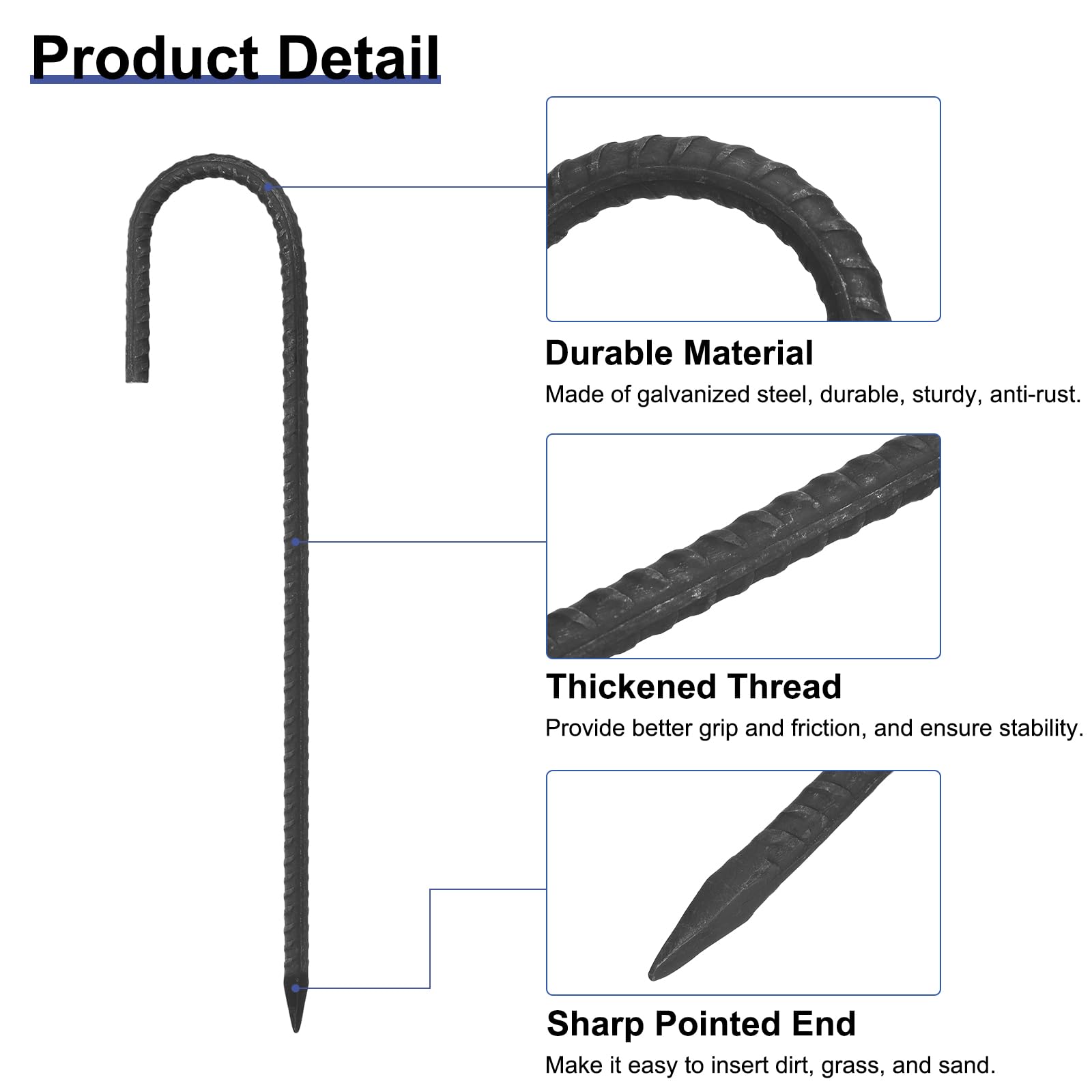 Picchetti Per Tende In Metallo 30cm – Confezione Da 6, Robusti Per Campeggio, Gazebo E Teloni