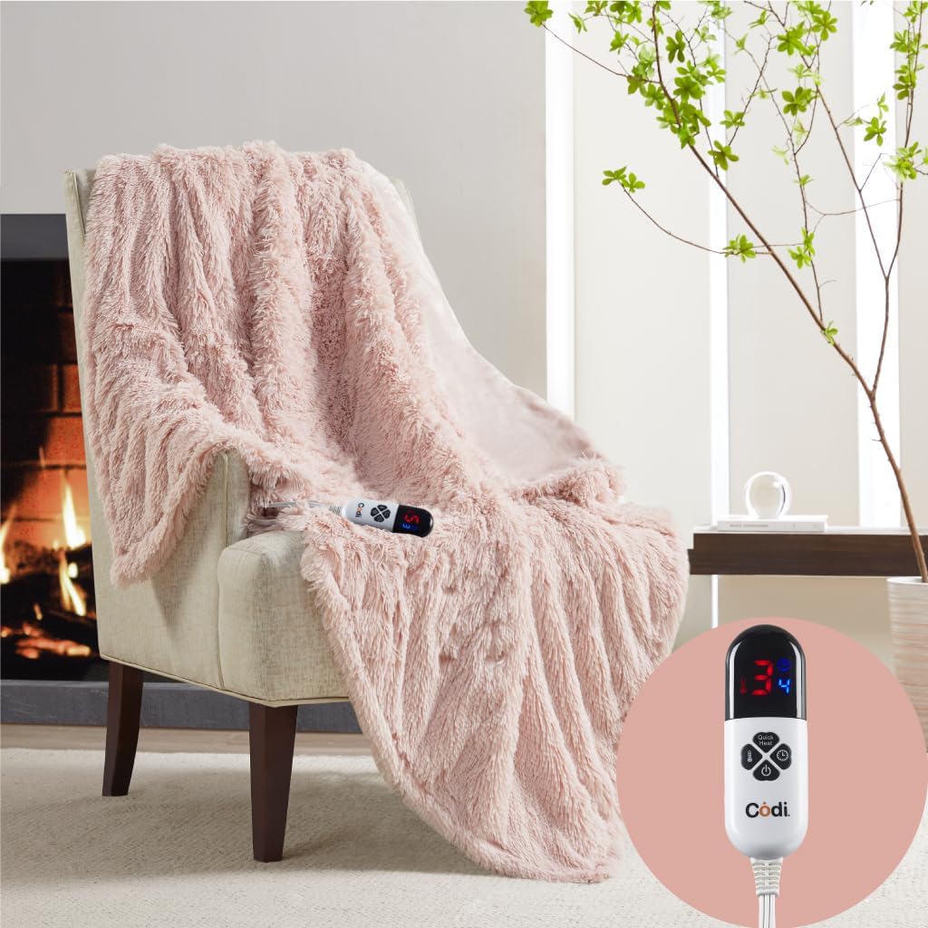 Faux Fur Harvey Norman Heated Blanket Blush Pink Heated Blanket
