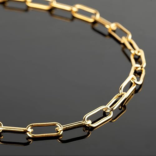 Miniatura 7 de Collar de cadena de clip chapado en oro para mujeres y hombres, cadena de eslabones de acero inoxidable a granel con anillos de salto y cierres de