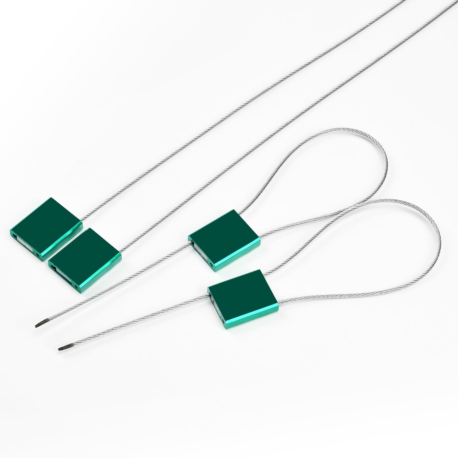 Lot de 50 joints de câble en métal numérotés anti-effraction pour camion et remorque - Attaches de sécurité autobloquantes en aluminium pour logistique - Certifié ISO 17712 (vert)