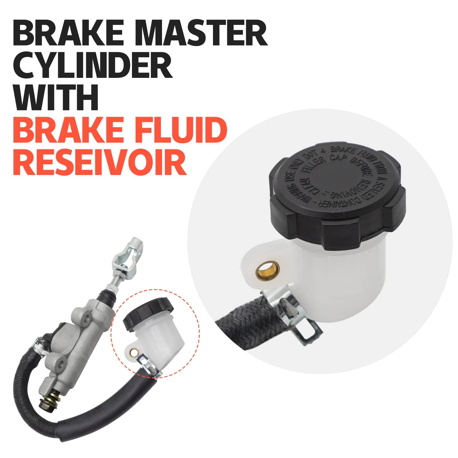 ATV Rear Foot Brake Master Cylinder Rear Brake Master Cylinder For ...