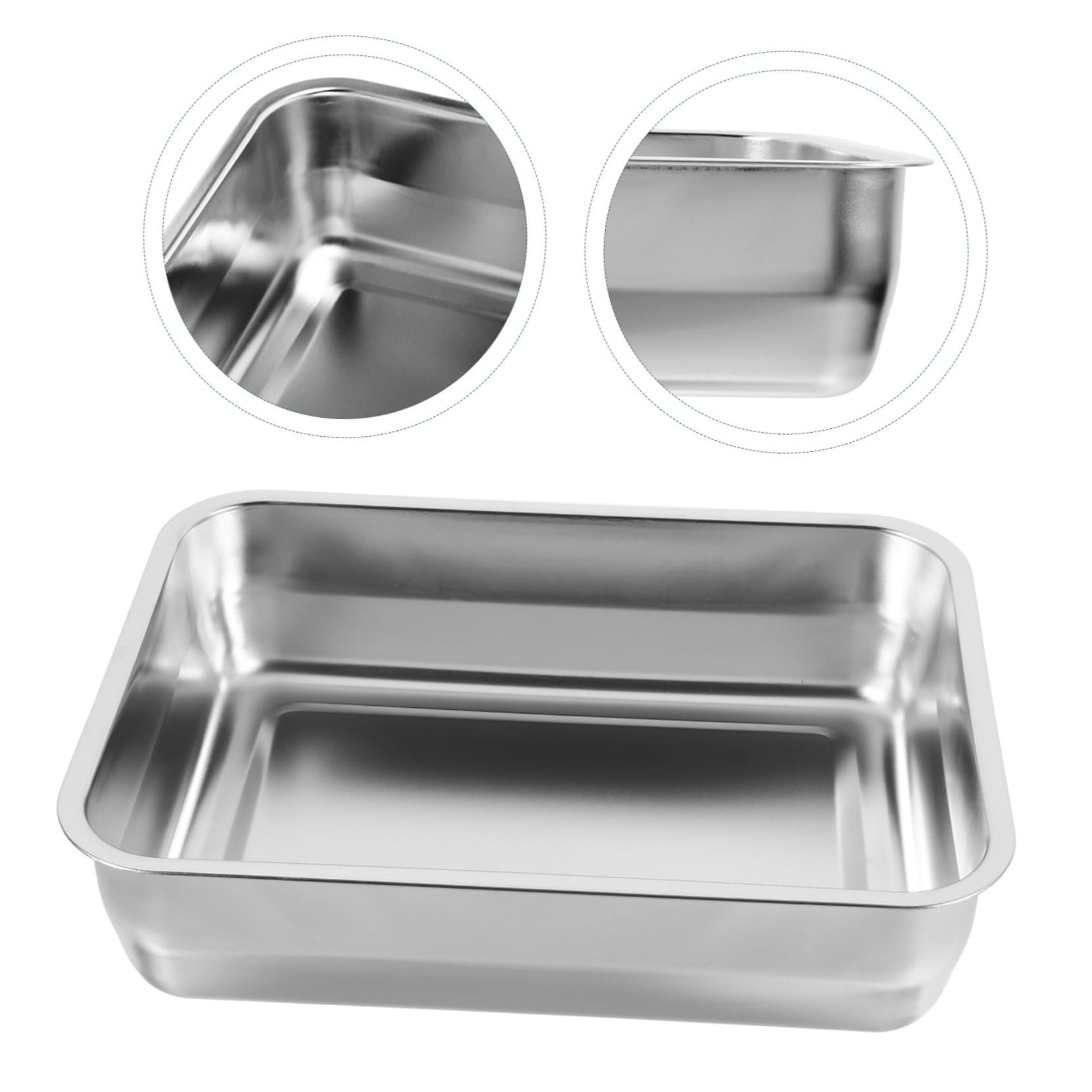 VALICLUD Edelstahl-bratform Rechteckig Grillplatte für Fisch und Gemüse Servierplatte aus Metall Bratblech für Küche und Restaurant Leicht zu Reinigen und Transportieren