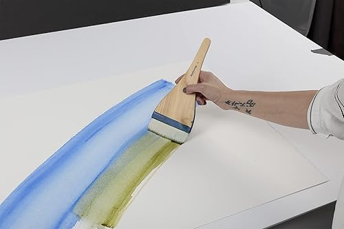 Miniatura 5 de Creative Mark Mandalay Artist - Cepillo de merluza de pelo de cabra súper suave para sostener el color para una gran cobertura de superficie, tamaño