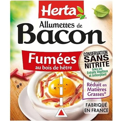HERTA Allumettes fumées de bacon sans nitrite 2 x 90 g