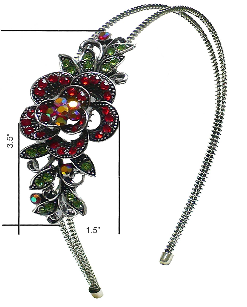 Set of 5 Crystal Flower Headbands Hairbands for Women Girls Hair Styling 0119-5 1 ea 5 colors