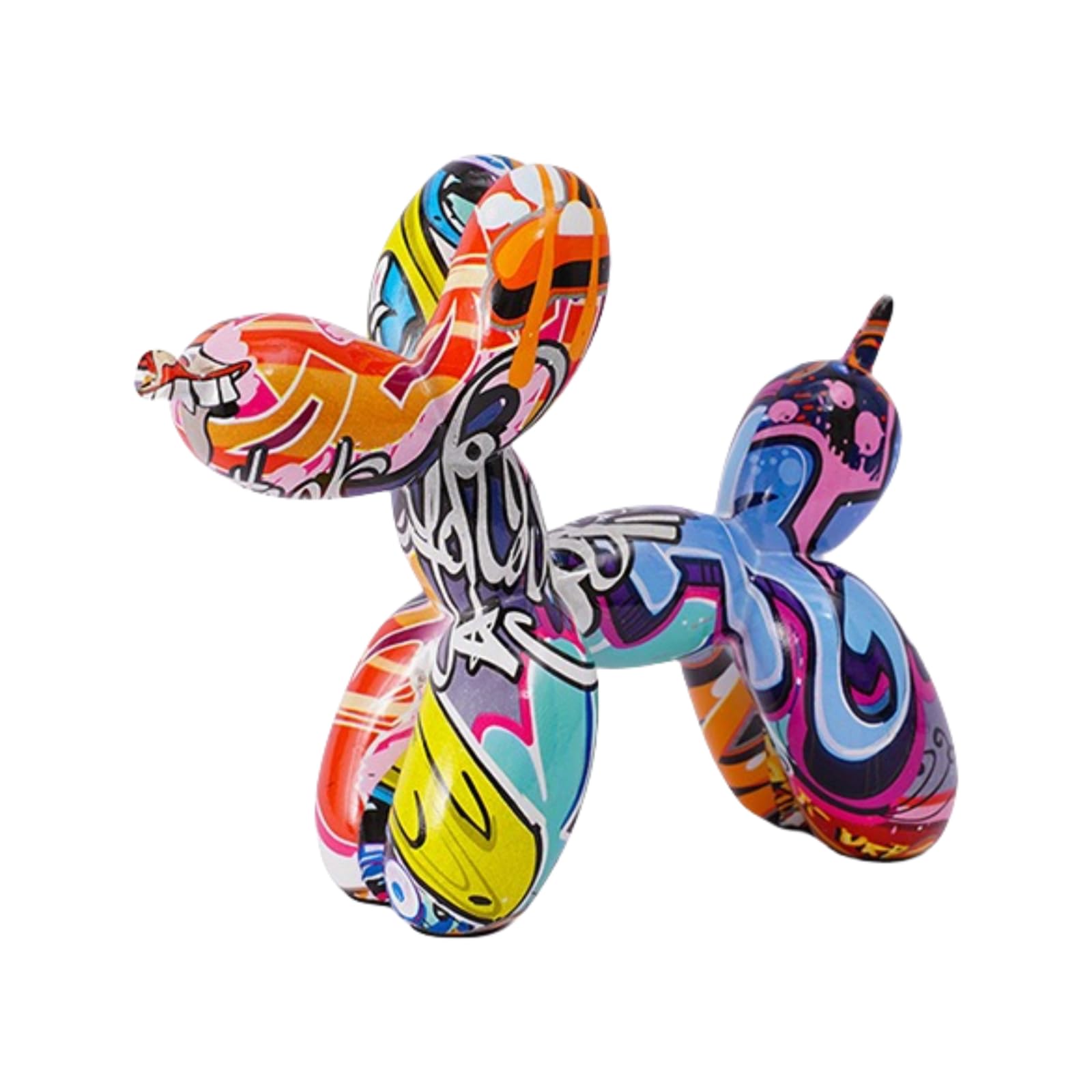 Chien ballon graffiti coloré pour décoration salon et bureau - Ambiance pop art unique