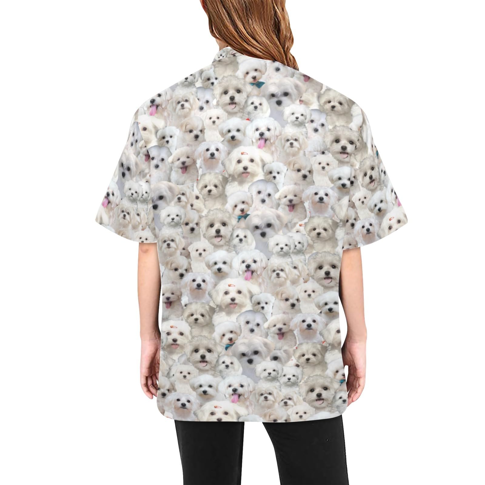 COWCUTE Maltese Dog Print Pet Grooming Jackets, Waterproof Smock Jacket for Pet Groomers Barbers, Maltese Dog Lover Gifts