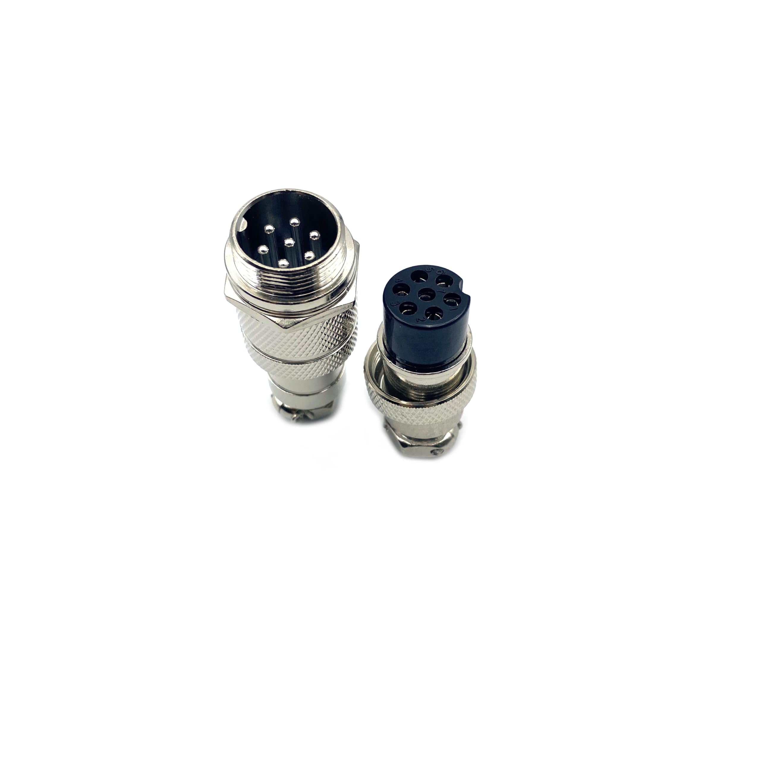 GX20 Aviation Connector 7 Pin, GX20 Docking Style Circular Adapter Male Female Plug Socket GX20 Metal Female Male Panel Mount Connector for Power