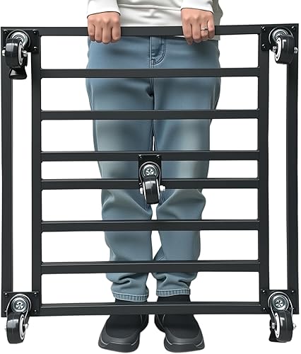 Miniatura 9 de Carrito de plantas de 22 pulgadas con ruedas resistente, 600 libras carrito de plantas de metal grande, soporte cuadrado rodante para plantas con