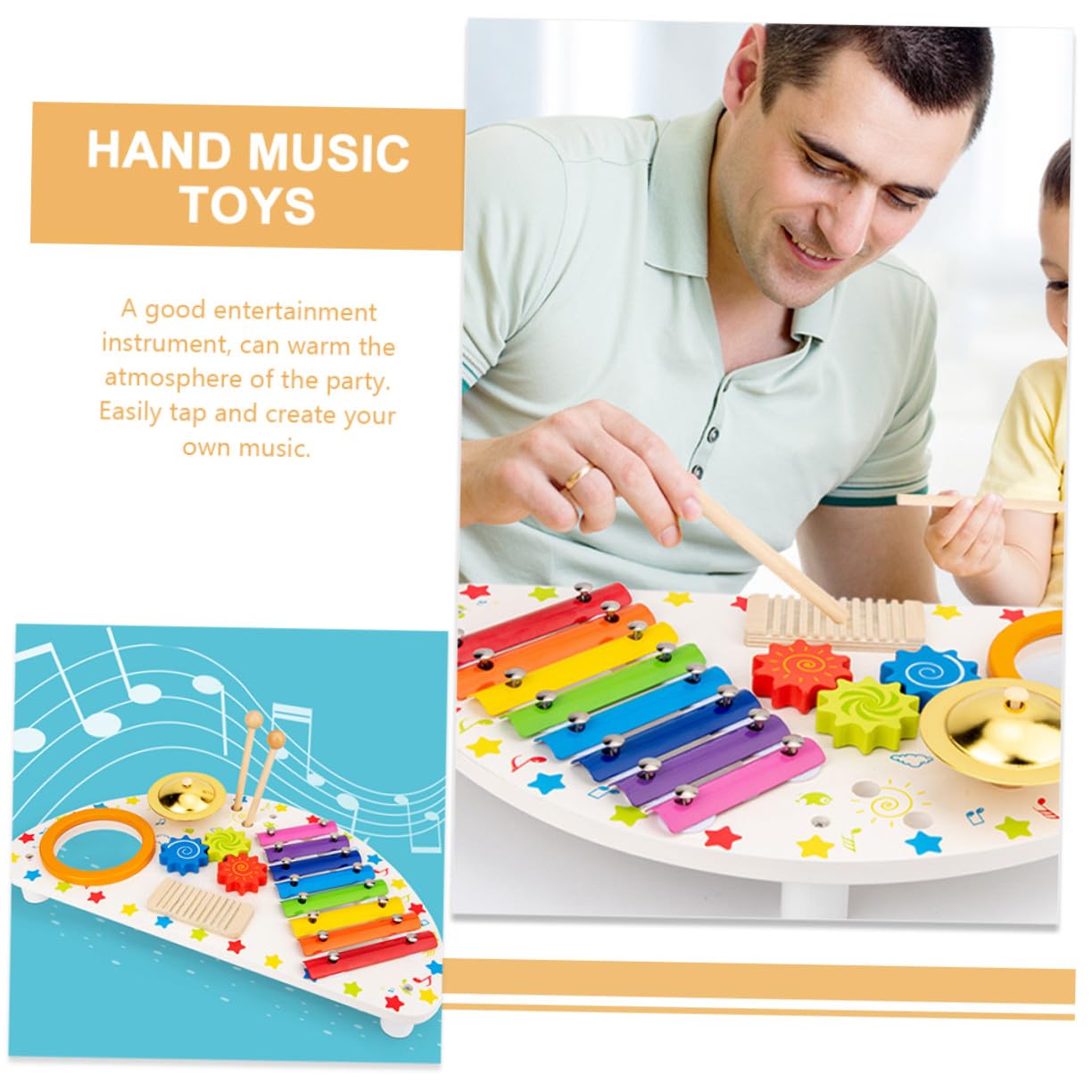 Jouet Xylophone en Bois 1 Set, Instrument Musical pour Garçon et Filles | Bois, Jouet Éducatif D’éveil Musical, pour Fête et Scène, Interaction Parent-garçon et Filles