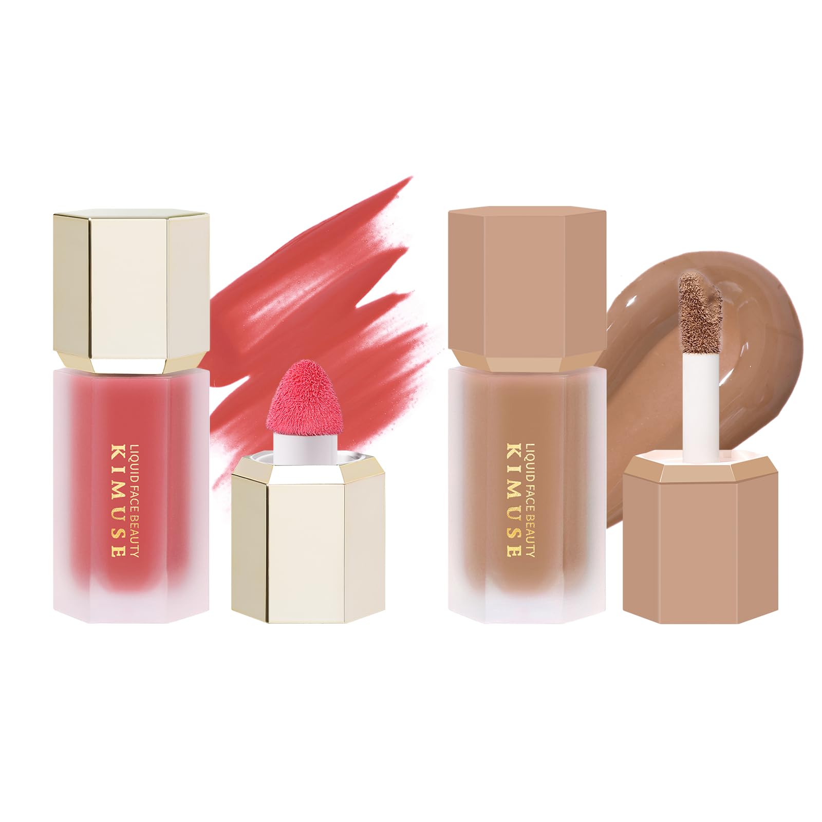 KIMUSE Liquid Blush & Weightless, Long-Wearing, Smudge Proof, Natural-Looking, Dewy Finish Liquid Contour Stick