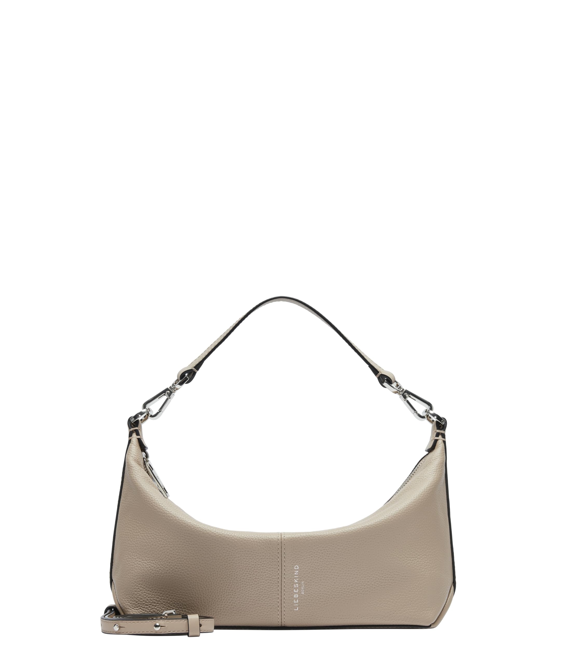 LIEBESKIND BERLIN Leather shoulder bag Paris 4 Small Pebble Hobo Stone taupe