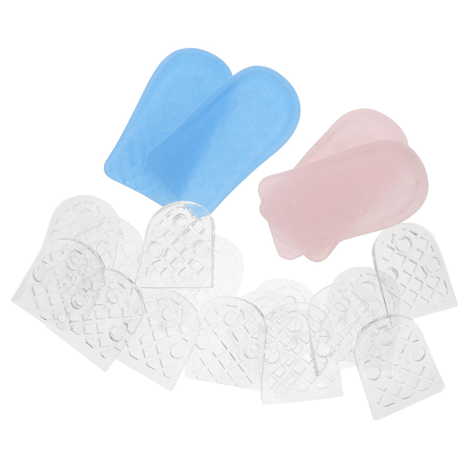 HAPINARY 2 Pairs Silicone Height Increase Insoles Women Adjustable 5-Layer Invisible Shoe Inserts for Height Boosting with Blue and Pink Cushions Suitable for Daily Wear