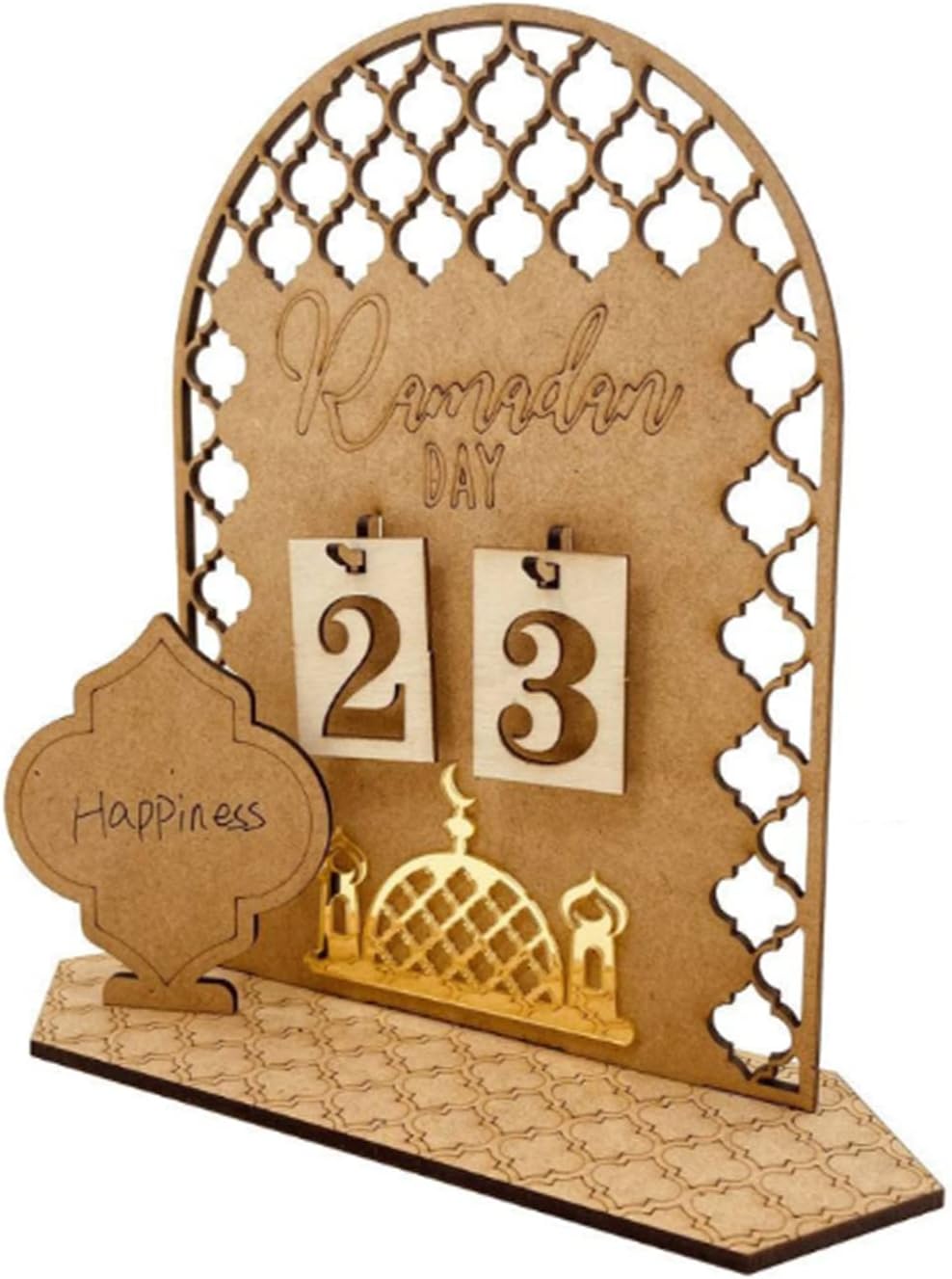 Ramadan Advent Calendar Wooden Countdown Days 30 Days Home Decorations, DIY Eid Decorations for Ramadan Parties, Ramadan Gifts for Kids, Craft Decorations (Palace Style)