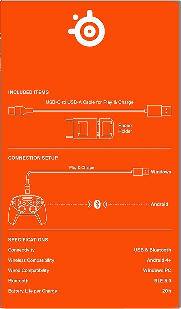 SteelSeries Stratus+ Bluetooth Gaming controller for Android & Windows - Mobile - Hall Effect Sensors - Clickable L3/R3 by SteelSeries - Image 7