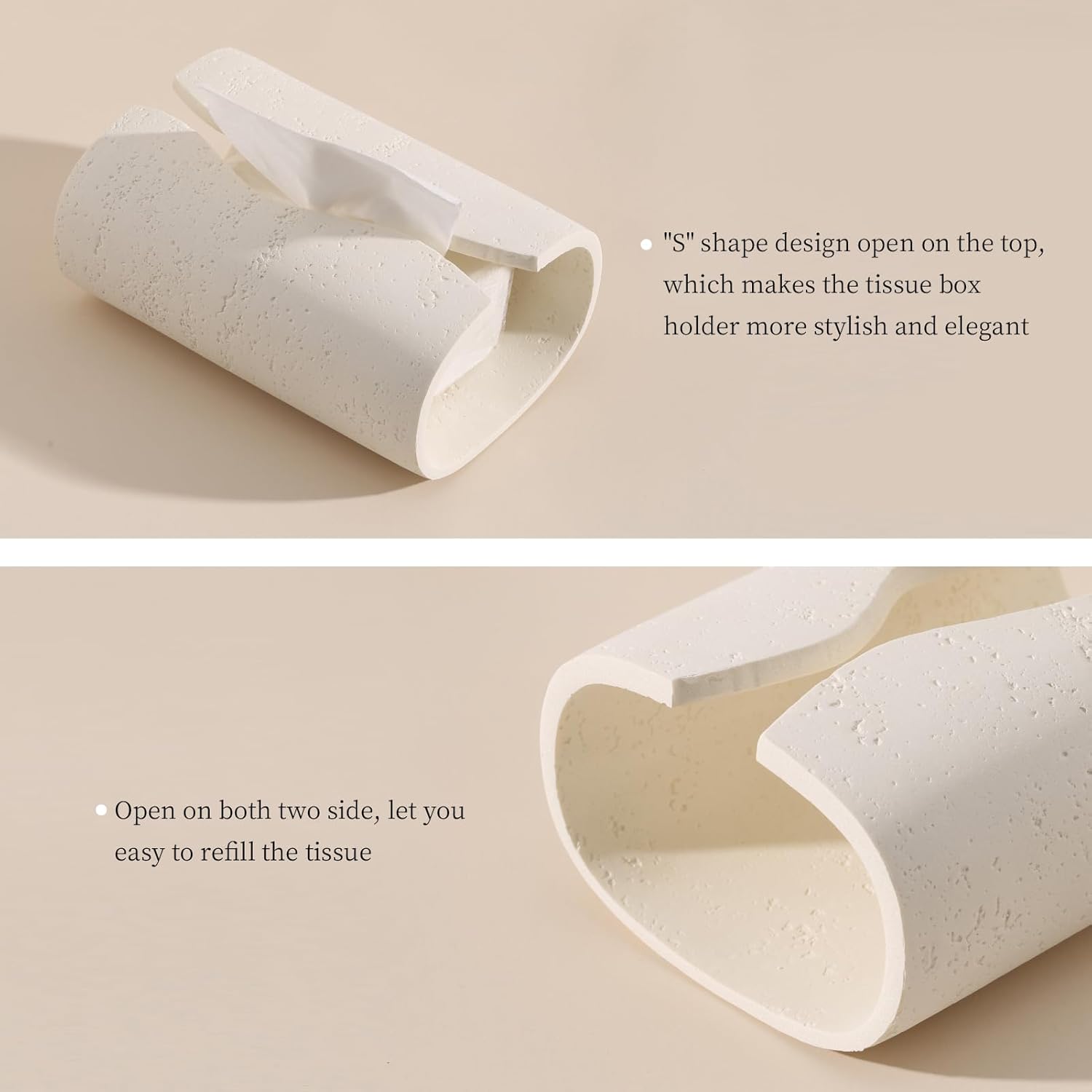 2PCS Soap Dispensers 340mL 11 OZ, Luxurious Hand Dish Lotion Shampoo Soap Dispenser Jar, Travertine Soap Pump Bottles and Tissue Box Cover for Kitchen Bathroom Countertop