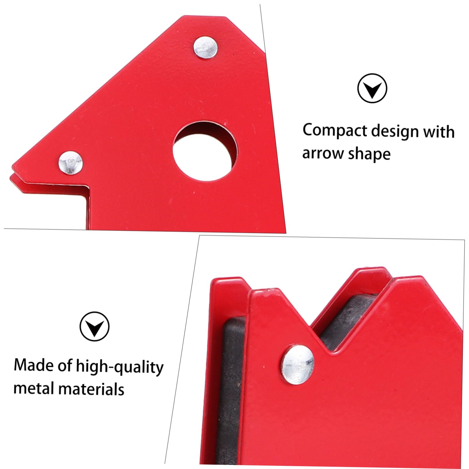 NUOBESTY Posizionatori Magnetici per Saldatura 6 Pezzi Design Compatto in Metallo, Magneti a Freccia per Saldatura Multi-angolo per Lavori Precisi e Professionali
