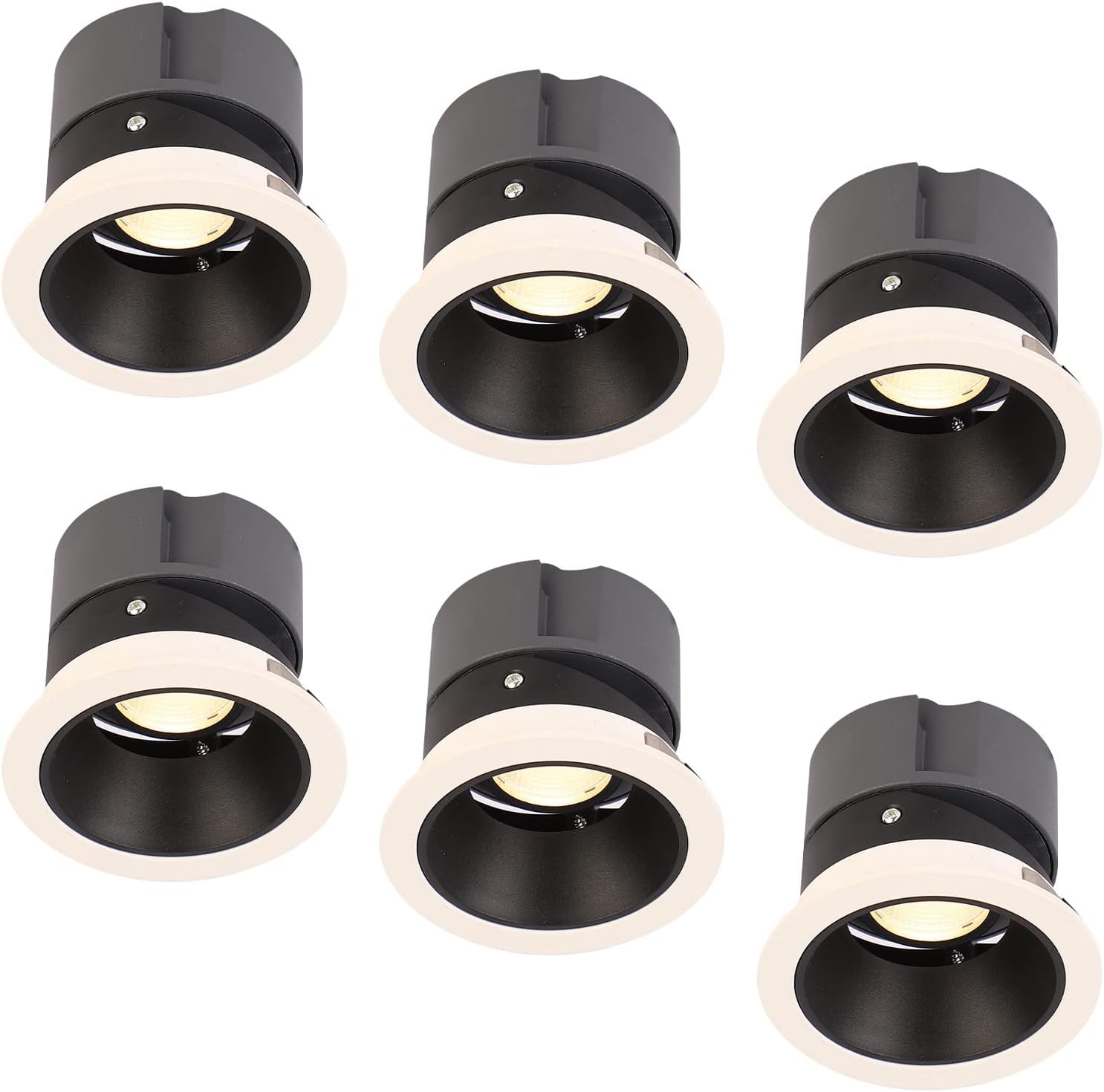 LED Recessed Lighting,Recessed Ceiling Spotlights,24° Beam Angle Anti-Glare,CRI80+,7W/12W/18W COB Recessed Downlight,LED Driver Included, Pack×6