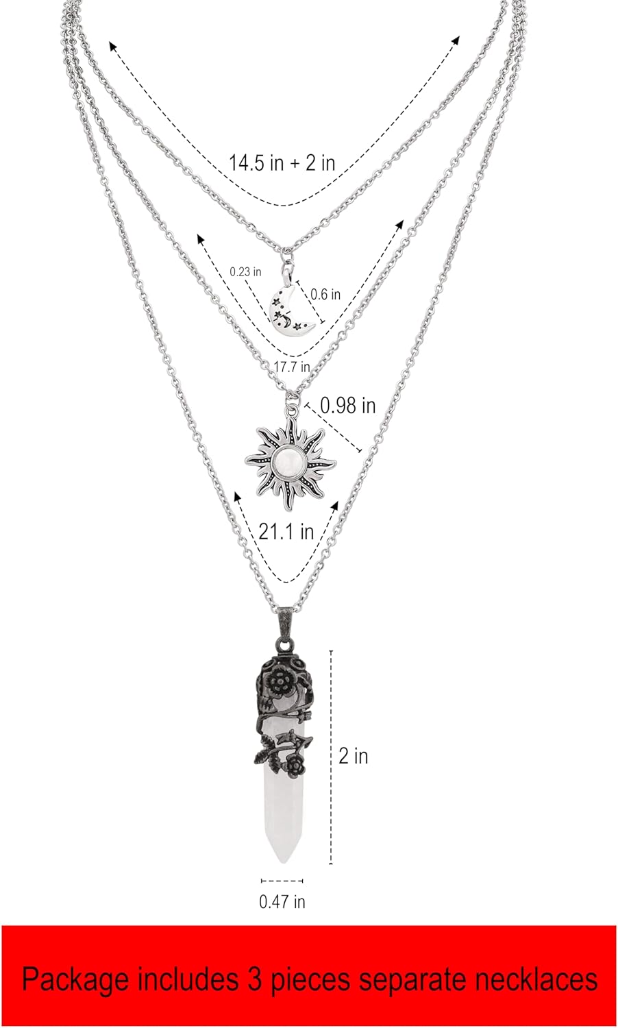 Sacina Gothic Emo Grunge Crescent Moon Choker, Moon Sun Star Choker Necklace, Goth Gothic Necklace, Halloween Christmas Jewelry Gift for Women - Image 5