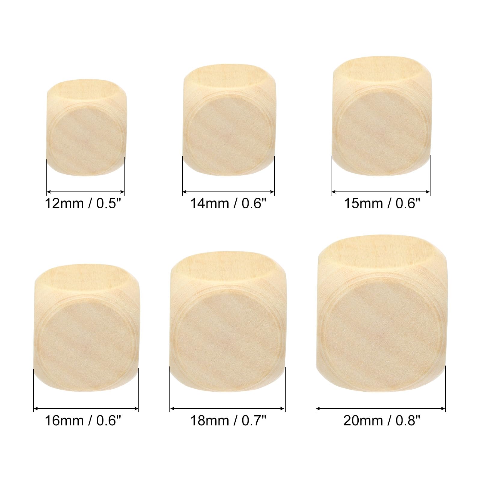 PATIKIL 18mm Blank Wooden Dice - Image 2
