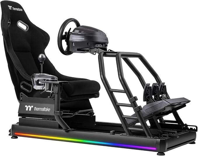 Thermaltake GR500 Racing Simulator Cockpit, Compatible with Trustmaster, Logitech, Fanatec Racing Wheel, GSC-R50-CPASBB-01