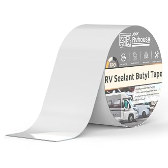 RV Roof Tape 4" x 50 Ft UV Resistant RV Sealant Tape Durable Waterproof and Airtight Adhesive for RV Roof Repair Camper Trailer Truck Boat MotorhomeWhite