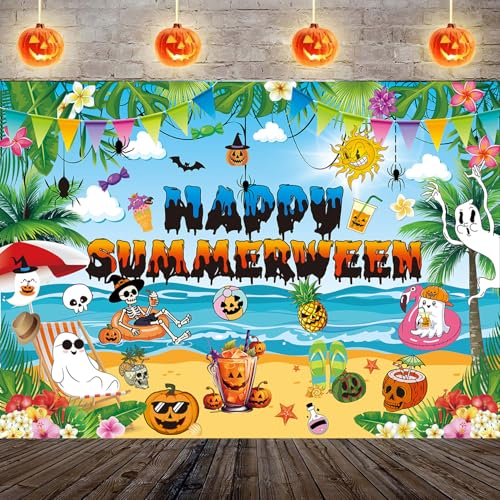 Toile de fond Happy Summerween décor Halloween en été pour studio photo
