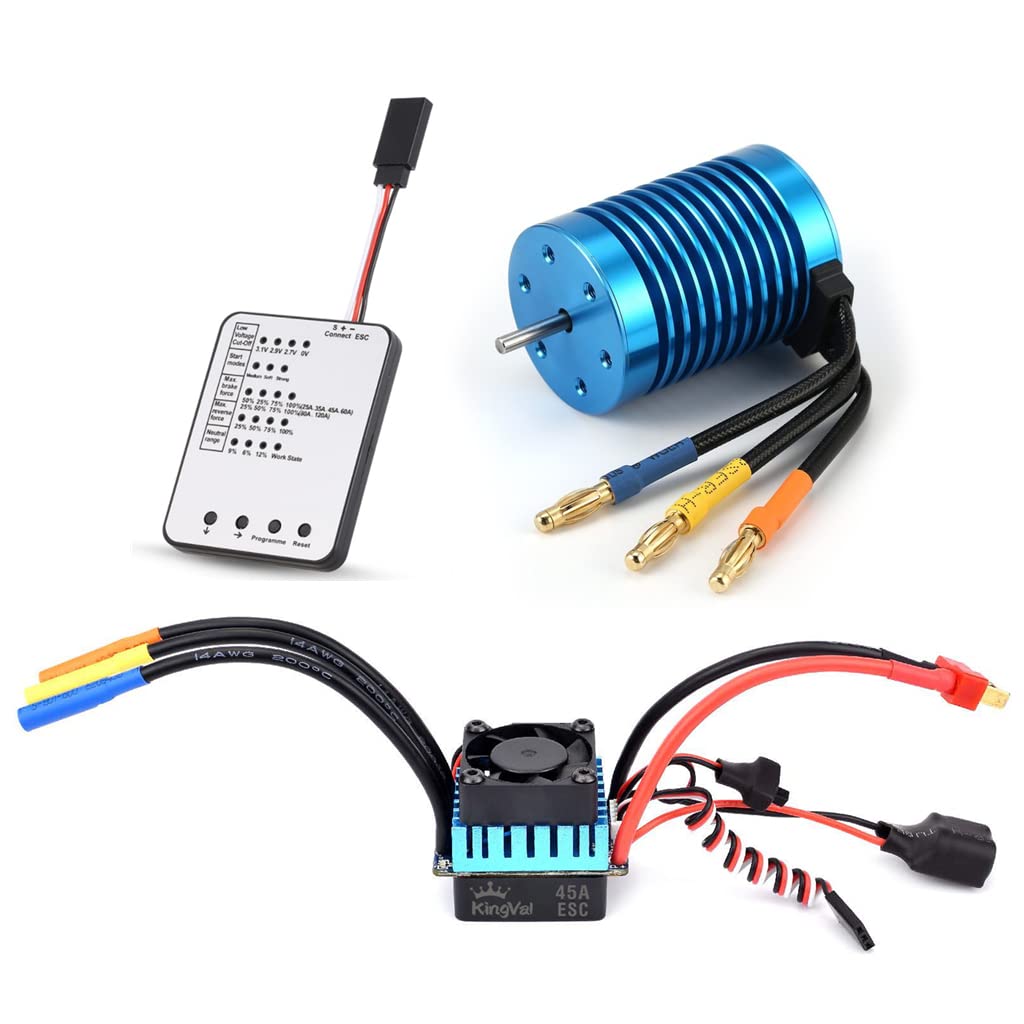 KingVal 3650 4500KV Waterproof Brushless Motor - 3.175mm Shaft, Compatible With 1/10 RC Cars