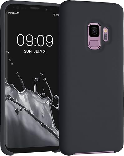 kwmobile Funda compatible con Samsung Galaxy S9 - Funda de silicona TPU con acabado suave - Negro mate