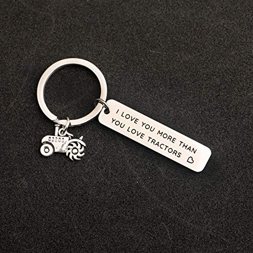 MYOSPARK Tractor keychain I Love You More Than You Love Tractors Farmer Gift Jewelry For Him4