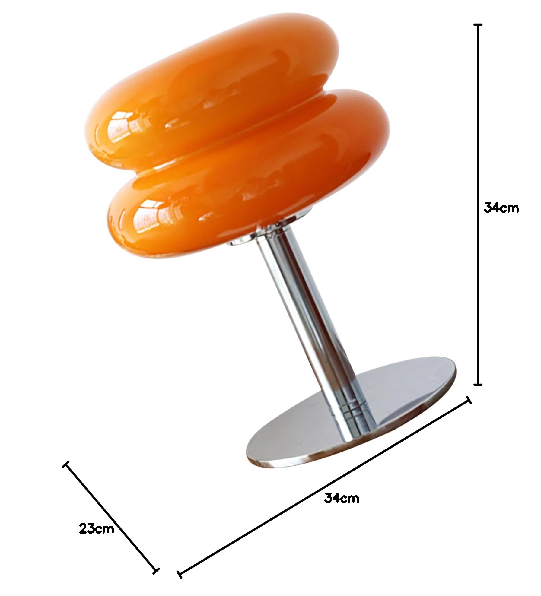 Qcwwy Schreibtischlampe, niedlich, Macaron, aus Glas, drei Farben, dimmbar, mit USB-Anschluss, für das Lesen von Schlafzimmern (orange)