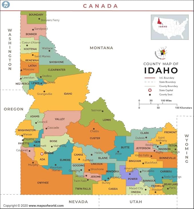 Idaho de carte (91,4 cm L x 98,2 cm H) Amazon.fr Fournitures de bureau
