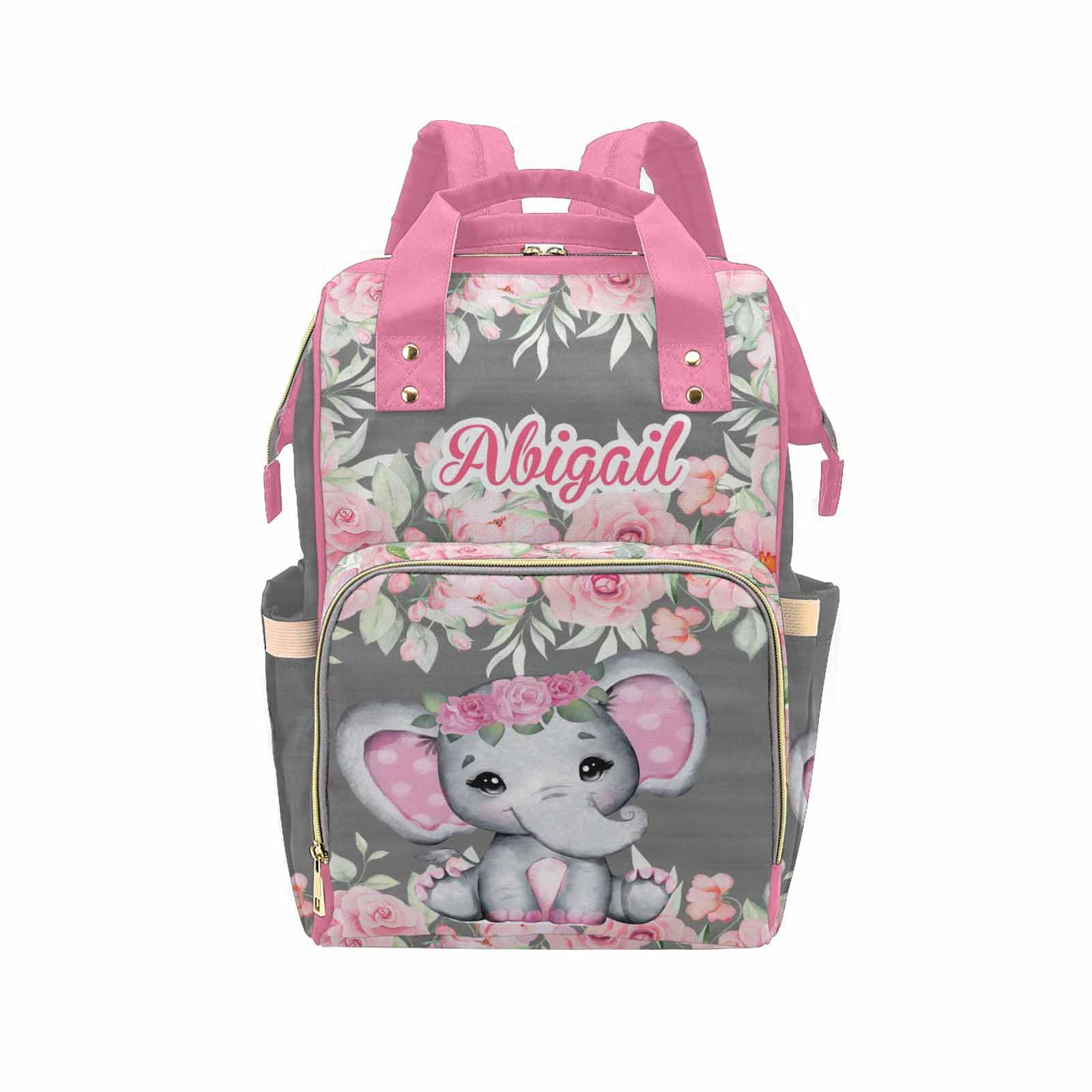 Newcos Personalized Cute Diaper Bag with Name, Customized Multifunction Casual Nursing Mommy Daypack with Insulated Pocket for Holiday