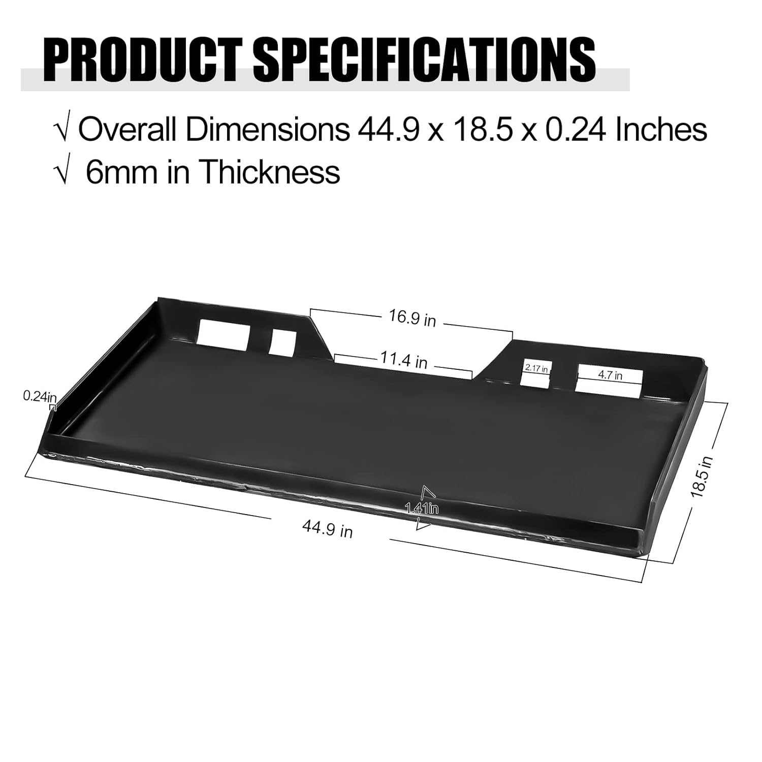 Universal Quick Tach Mount Plate Attachment 1/4" Thick Skid Steer Loader Compatible with Skid Steers or Tractors