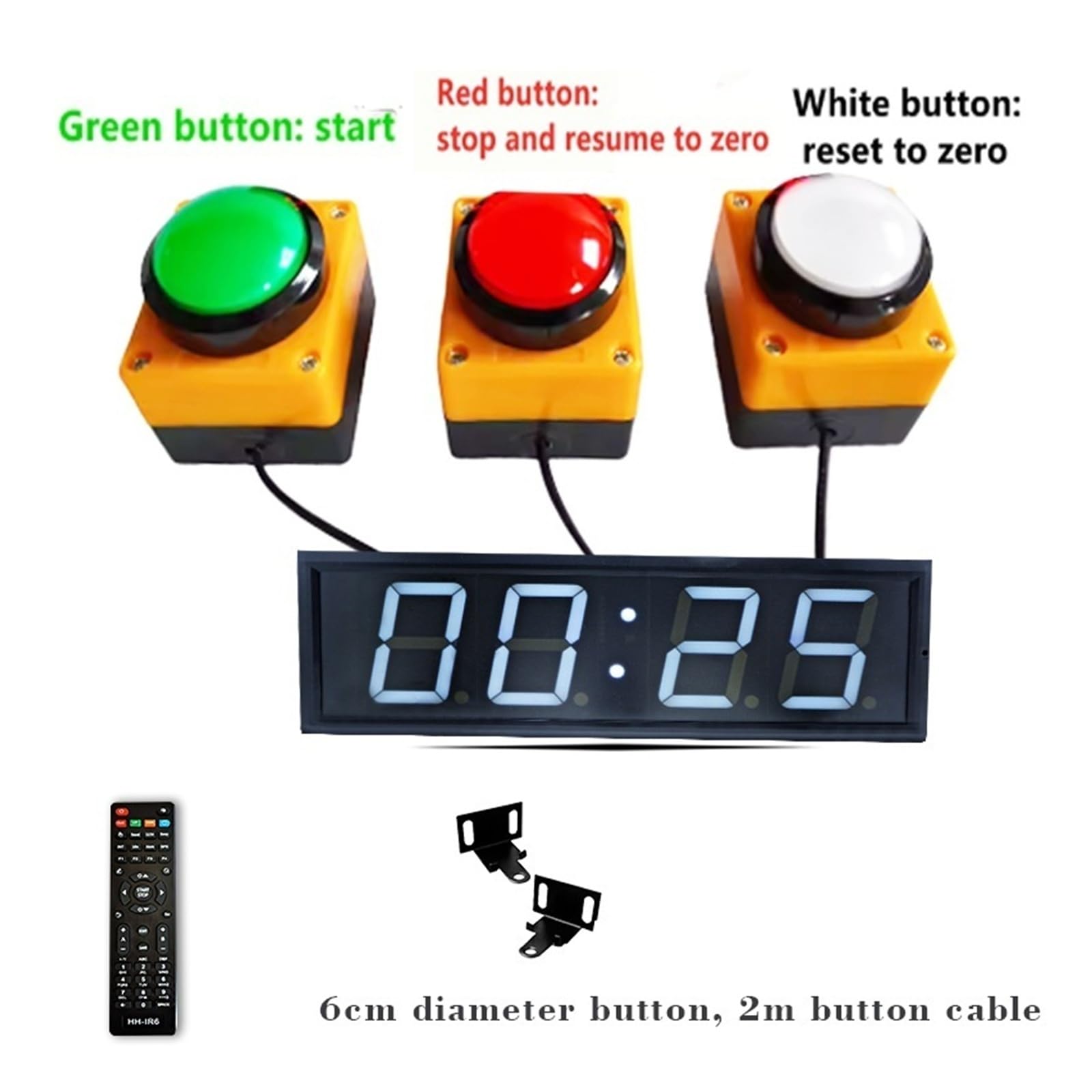 Elektronischer Timer, LED-High-Definition-Display, Leichtathletik, Spiele, Wettbewerb, Sport, Fitness, Timing-Training Helles Display(One button)