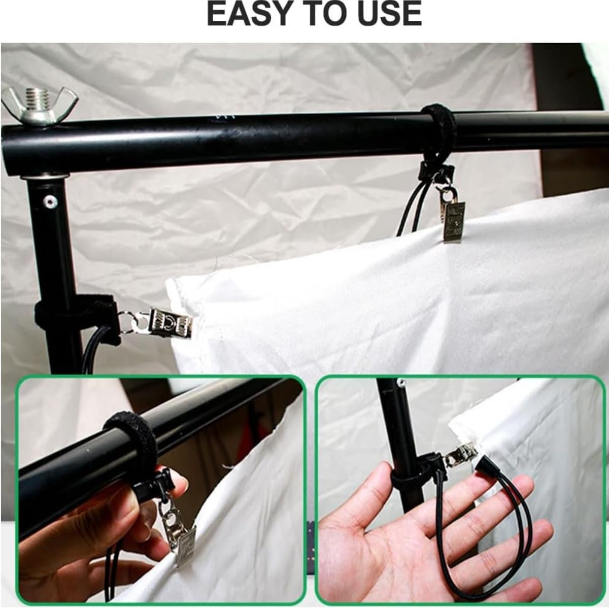 Hintergrund Klammer Clips,12 Stück Hintergrund Klammer Halter Halter,Elastischem Seil Hintergrund Clips Hintergrundhalter Fotowand Hintergrund Klammern, für Foto Video Studio